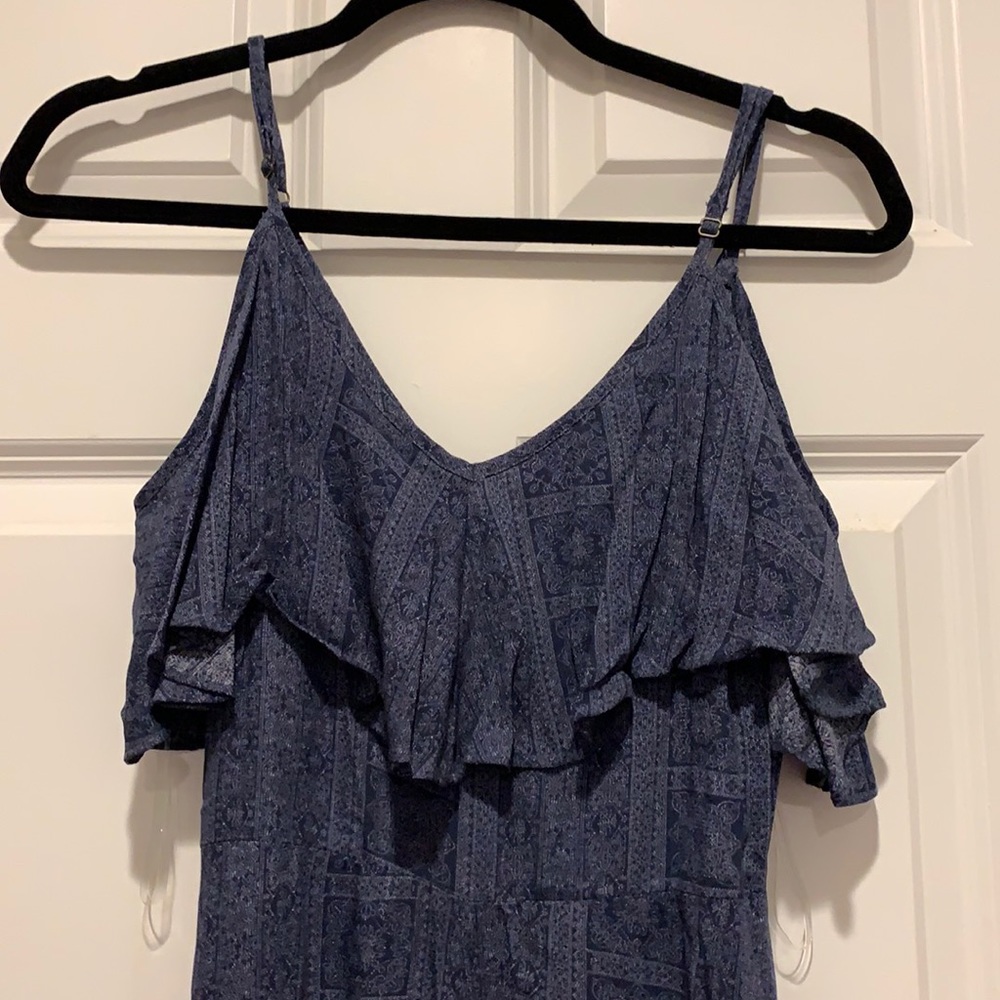 Navy Blue Boho High-Low Dress